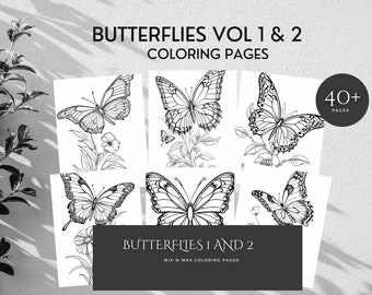 Butterflies Coloring Pages - Relaxation Activity, Printable Coloring Sheets for Adults