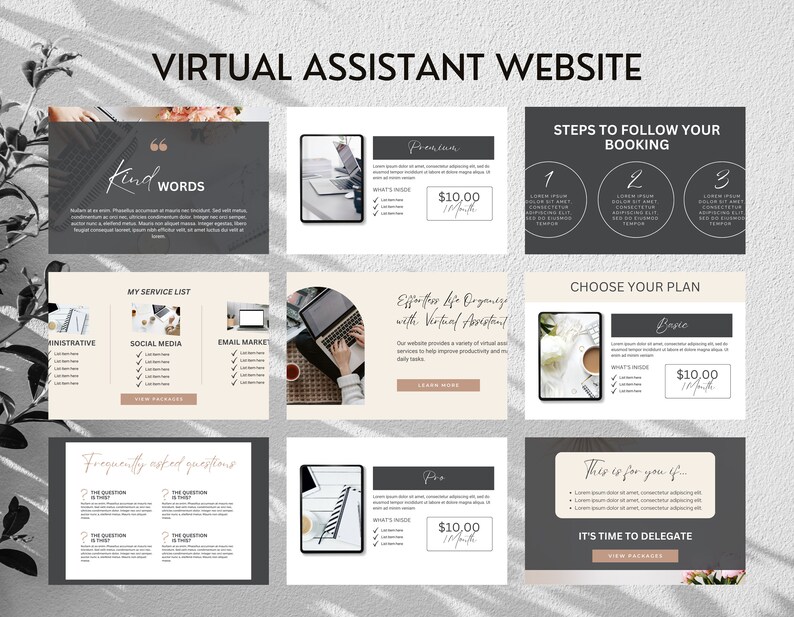 Virtual Assistant Website Template | VA Canva Website - Etsy
