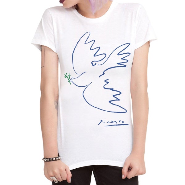 Dove of Peace by Pablo Picasso T-Shirt / Men's Women's Sizes / 100% Cotton Tee (blc-129)