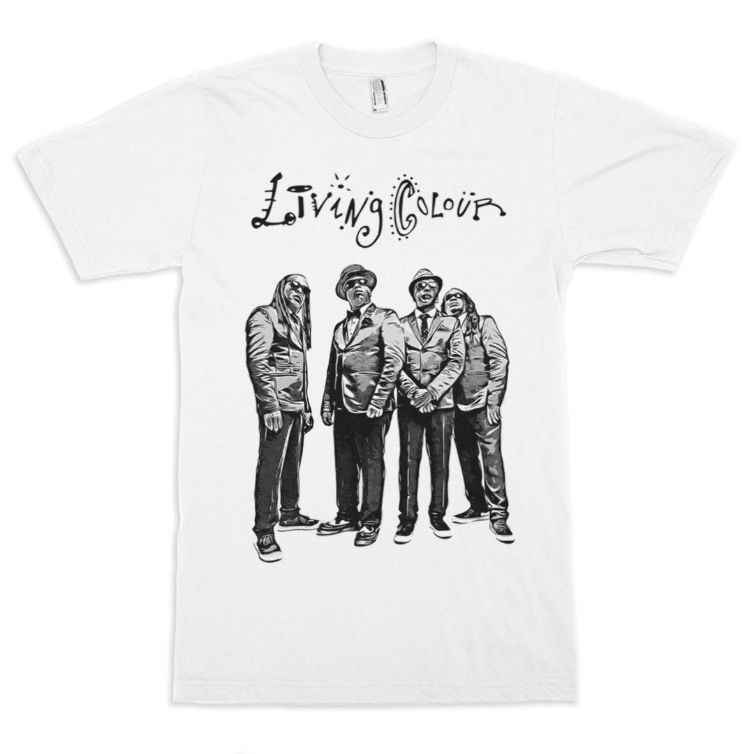 T-shirt Living Colour 1989 – Album Band Legend, Taille S à 4XL, Blanc