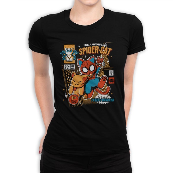 The Amazing Spider-Cat T-Shirt / Spider-Man Spider-Verse Shirt / Men's Women's Sizes / 100% Cotton Tee (wr-134)