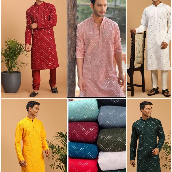 New Chikankari kurta men traditional beautiful party wear kurta Casual kurta wedding kurta Good and best high quality outfit men's kurta