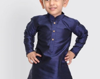 Toddler silk kurta, Baby and Kids Kurta (Solid ) - Desi Boy kurta, Indian Style, Baby Shower, Perfect for Home, Baby gift, boys kurta set
