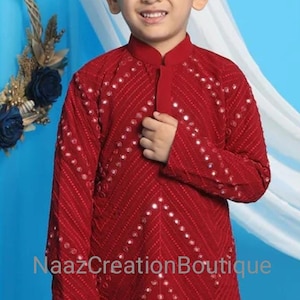 New Chikankari Baby and Kids Toddler kurta Embowered mirror work beautiful party wear kurta Casual wedding kurta Good outfit