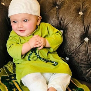 Eid Kids Kurta Toddler kurta, (Solid ) - Desi Boy kurta, Indian Style, Perfect for Home, Baby Shower, Baby gift, boys kurta set