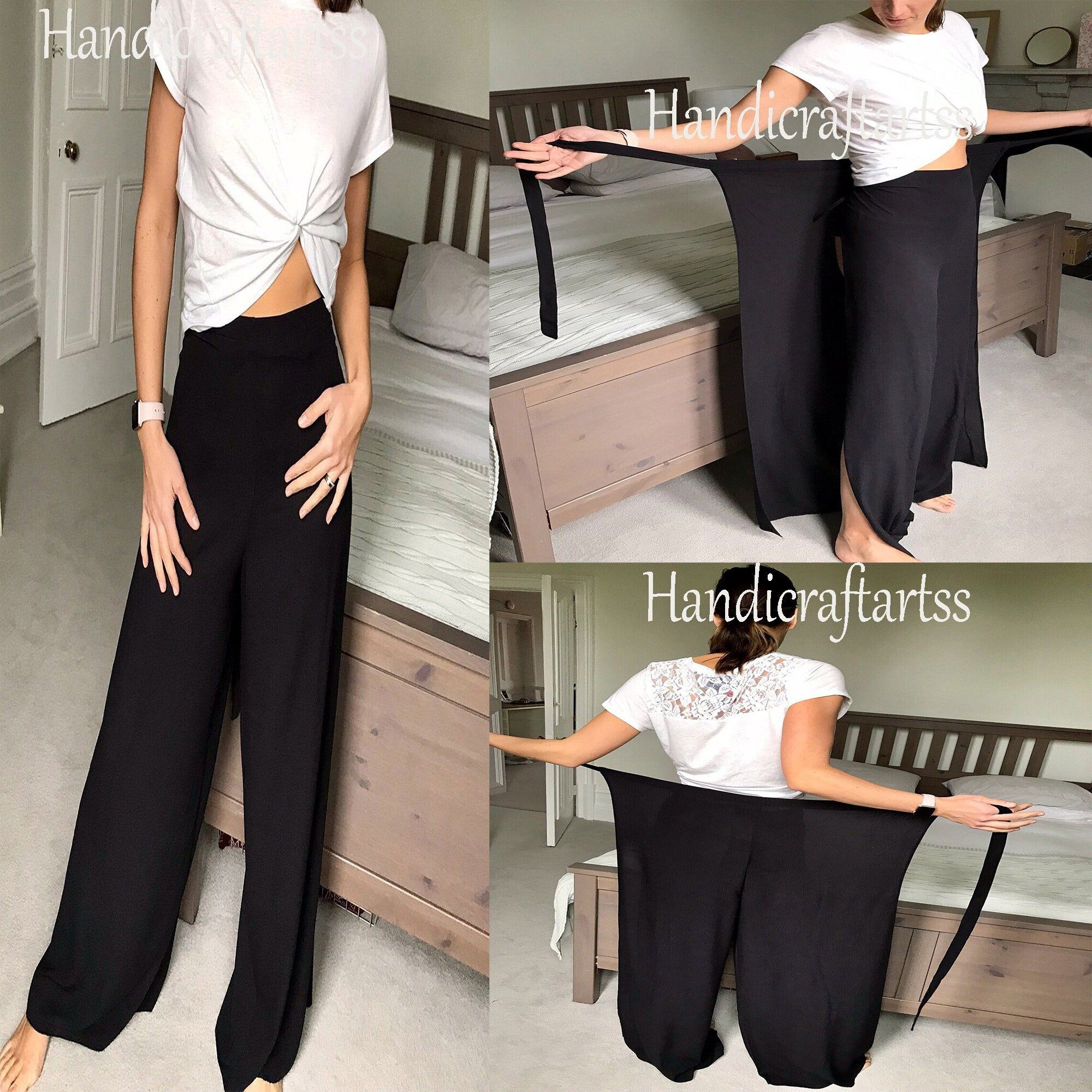 New Split Pant Solid Summer Pants Beach Pants Open Leg Rayon