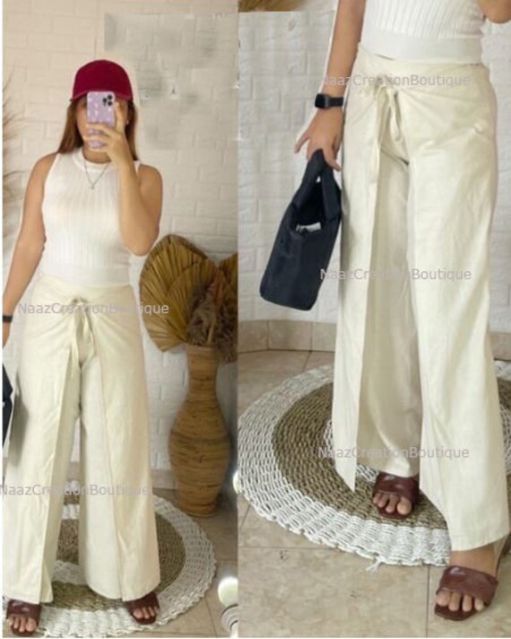 Beach Wrap Pants, Wide Leg Wrap Pant, Open Leg Rayon Pant, Womens Wrap  Trousers, Split Pants, Boho Palazzo Pant, Solid Pants, Palazzo Pants 