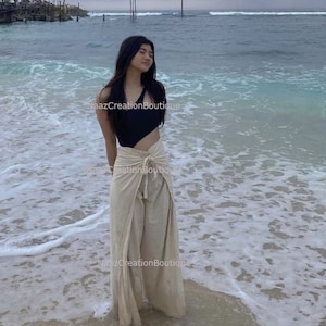 Pantaloni da spiaggia con spacchi Pantaloni da donna avvolgenti Pantaloni a gamba aperta in rayon Pantaloni Boho a gamba larga Palazzo Solid Pantaloni estivi 100% rayon Pantaloni a gamba larga avvolgenti