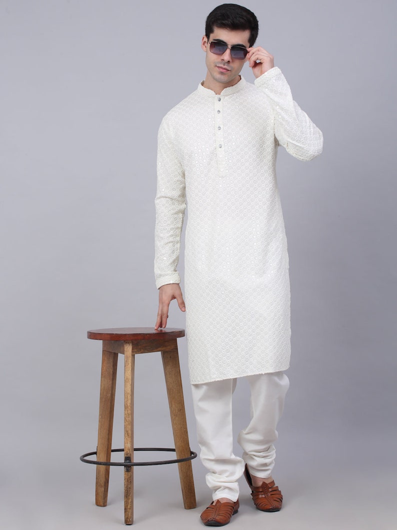 Chikankari & Sequin Embroidered Peplum Kurta Set with Pleated Sharara