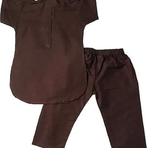 デシボーイクルタ、男の子用クルタセットインド幼児用クルタ、ベビー＆キッズクルタ（無地）インドスタイル、ベビーシャワー、自宅用、ベビーギフトに最適、