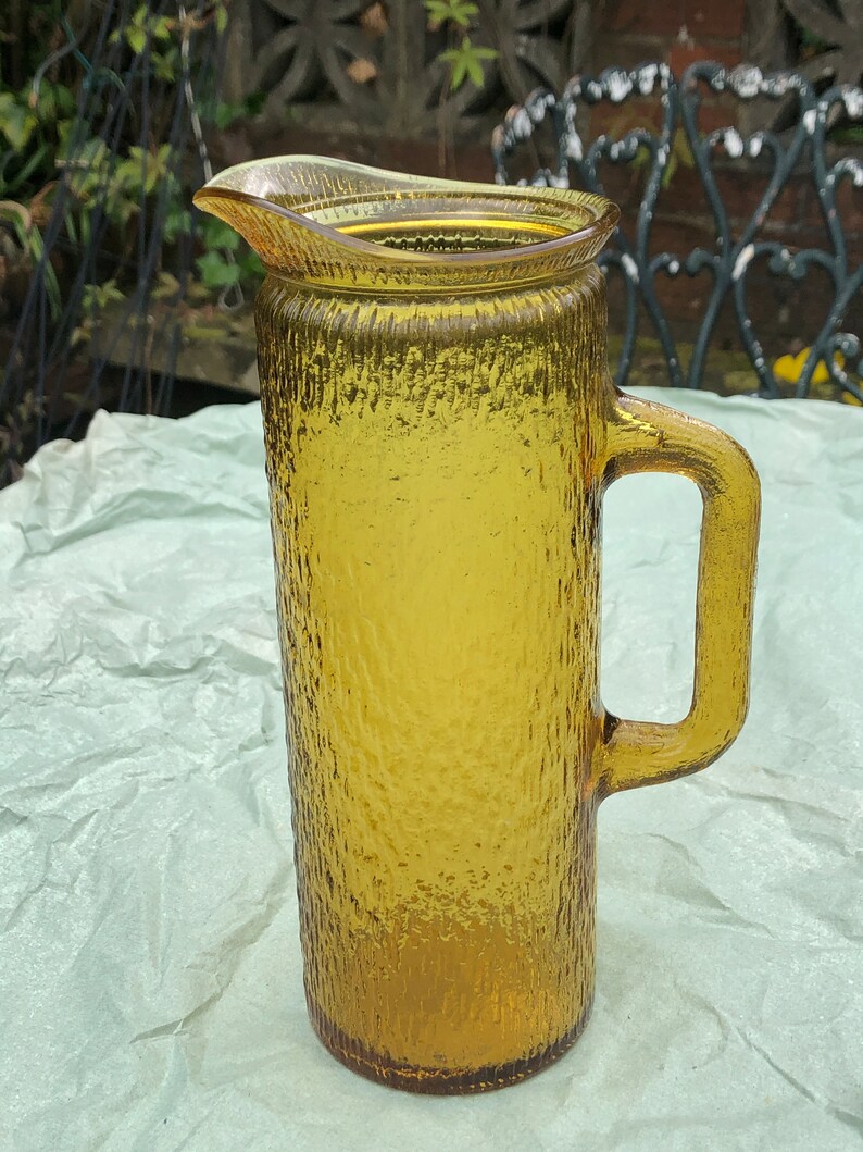 Amber Retro 1970s Kaaru Glass NZ Pitcher Jug. 1L Etsy