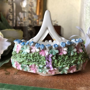 Gorgeous Miniature Elfinware Floral Basket
