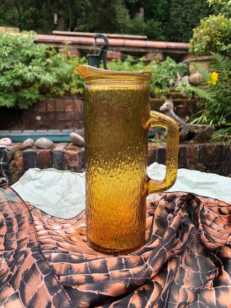 Amber Retro 1970s Kaaru Glass NZ Pitcher Jug. 1L Etsy