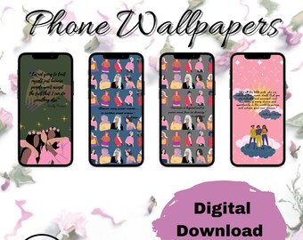 Downloadable phone wallpaper, Women empowerment with inspirational saying themed iphone/android wallpapers| screensavers, instant download