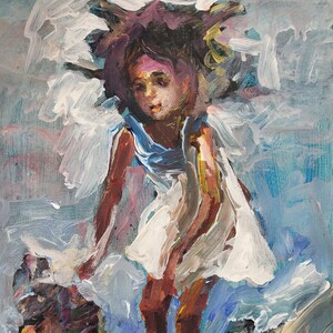 Oil Painting Oil Paintings Child Sea Water Alexander Diener Art Unique Modern Art Painting Collection Collector&#39;s Items Pictures Mural