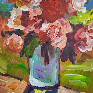 Pintura acrílica sobre cartón Cartón Alexander Diener Arte Flores únicas Naturaleza Colección de arte moderno Artículo de colección Imágenes Mural