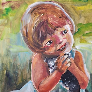 Oil painting oil paintings child cat Alexander servant art unique child collection collector&#39;s item