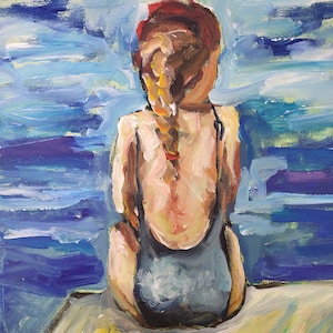 Oil Painting Oil Paintings Child Sea Water Alexander Diener Art Unique Child Collection Collectible Abstract Mural Painting