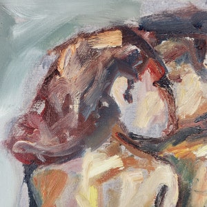Oil painting woman partner love couple Alexander Diener art artist unique mural collector&#39;s item