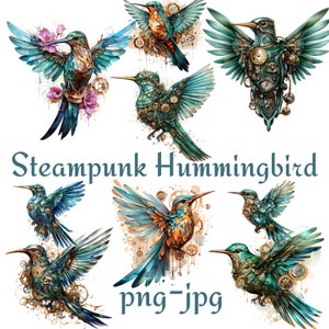 35 Steampunk Hummingbird Clipart, Steampunk Hummingbird Mechanical Bird ...