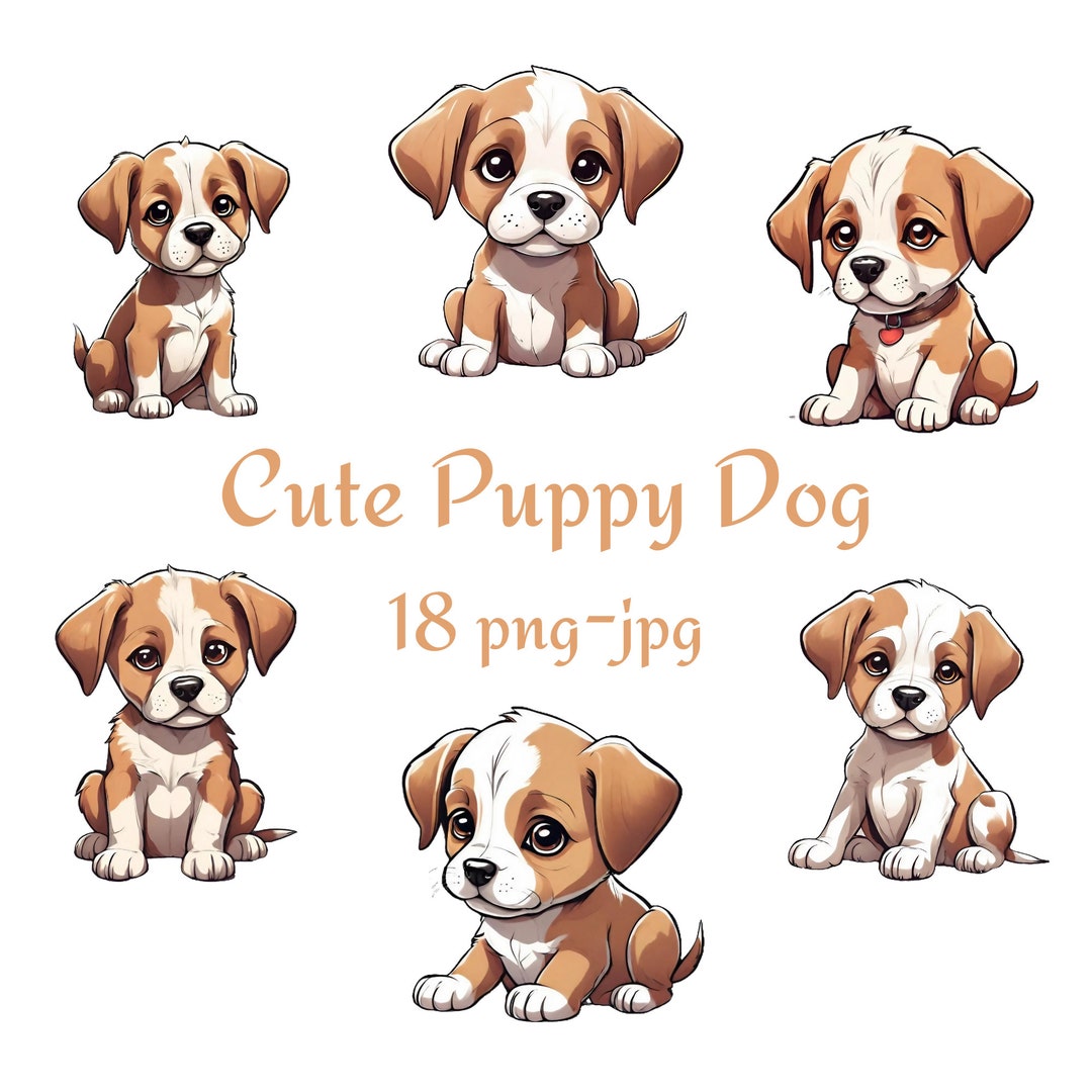 18 Cute Puppy Dog Clipart, Little Cute Dogs Clipart, Animals Clipart ...