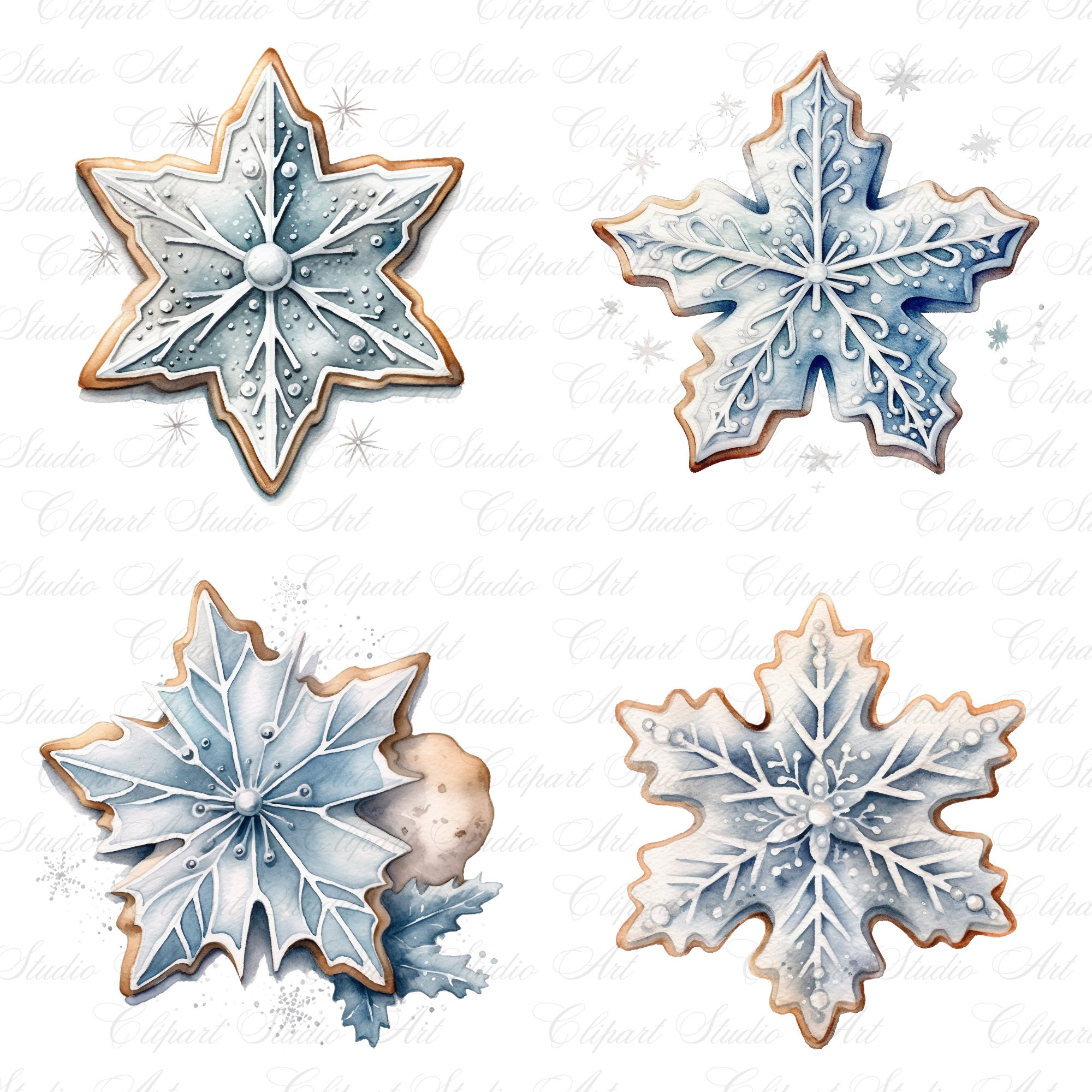 Christmas Silver Sugar Cookie Clipart, Christmas Silver Sugar Snowflake