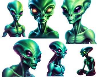 Allien Clipart, Space Alien Clipart, Celestial Alien Clipart, Unidentified Creatures Clipart, Realistic Alien Clipart, Clipart PNG JPG SVG
