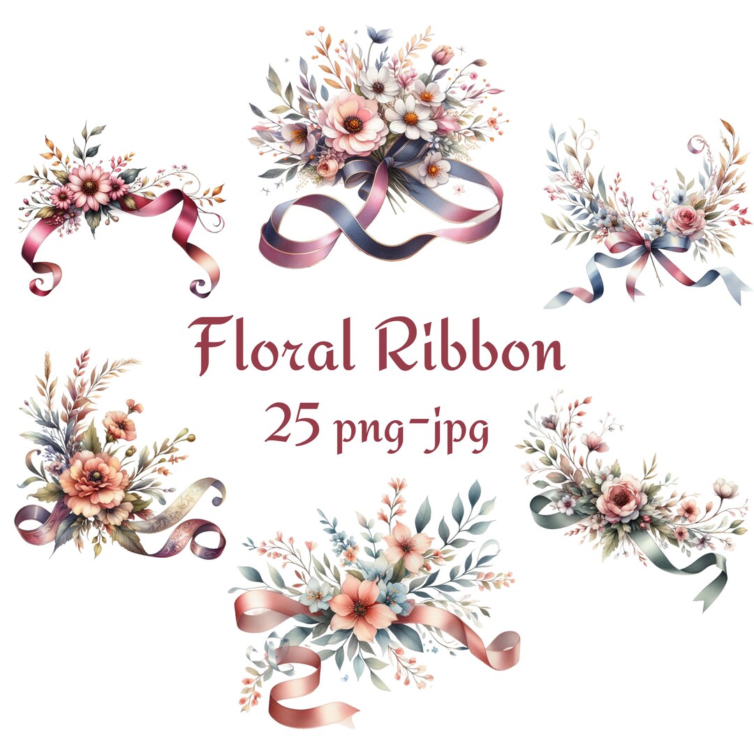 Flower And Ribbon Frame 25 Floral Ribbon Clipart, High Quality Floral Ribbon Clipart ...