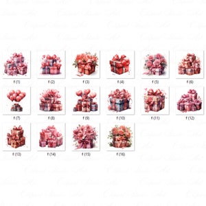 16 Valentine's Day Gift Clipart, Valentine's Day Gift & Flower Clipart ...