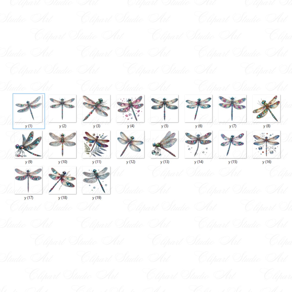 19 Jeweled Dragonflies Clipart, Dragonfly Illustration With Transparent ...
