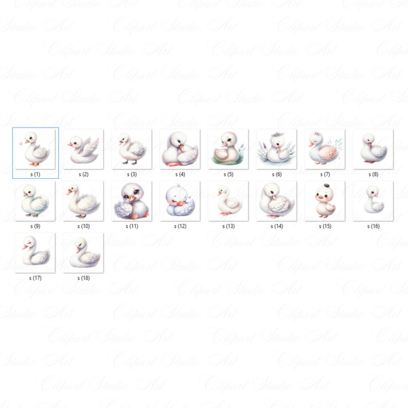18 Cute Swans Clipart, Cute Baby Swan Clipart, Watercolor Cute Swans ...