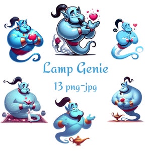 13 lamp genie clipart, Valentijnsdag hart lamp genie clipart, aquarel lamp genie transparante achtergrond 300 dpı png jpg clipart