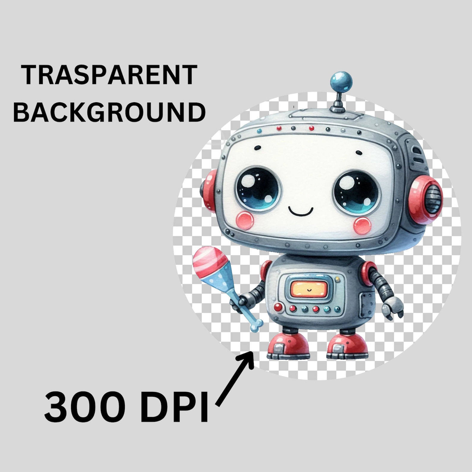 18 Cute Robots Clipart, Cute Robots Transparent Background, Watercolor ...