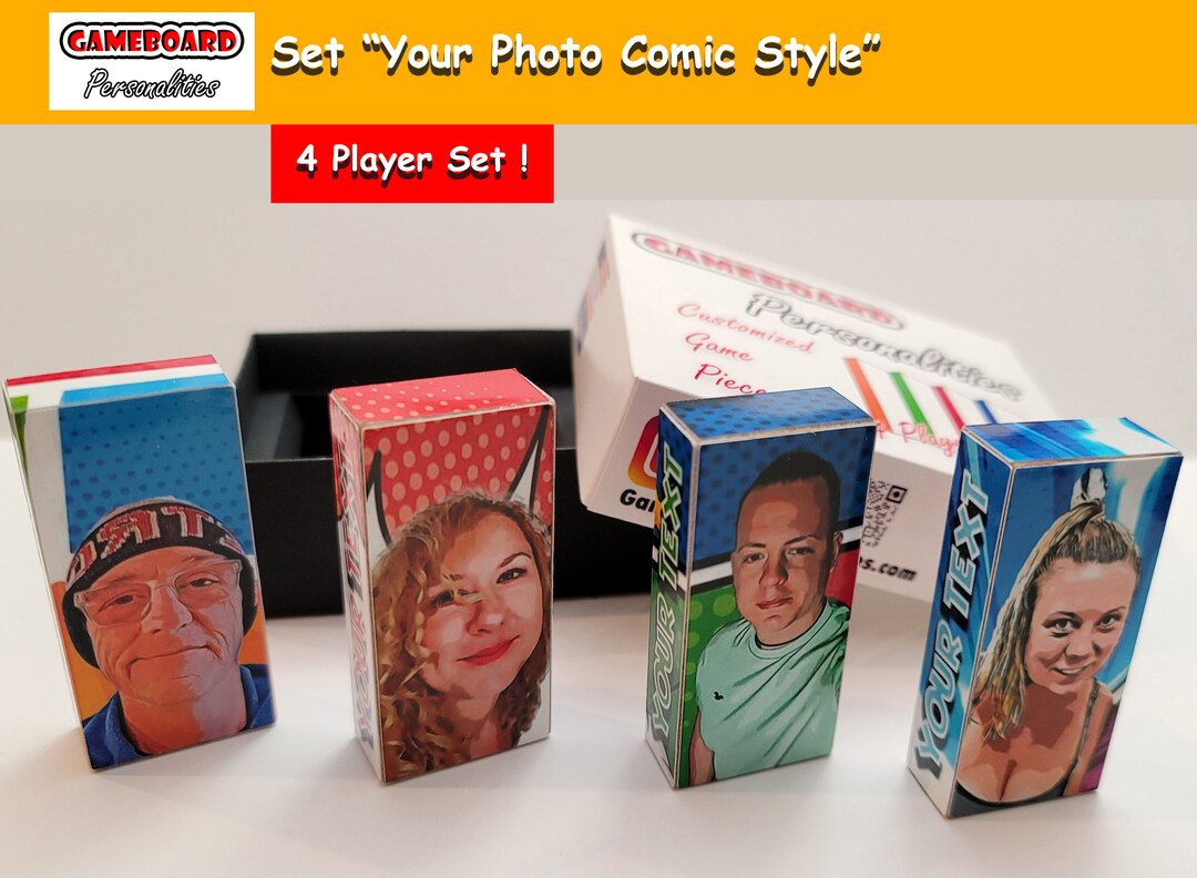 Custom Personalized Game Pieces From Your Photos - Set of 4 | Unique ...