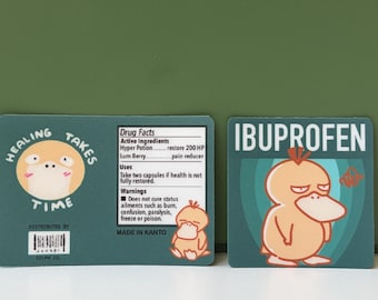 Etiquetas adhesivas para ibuprofeno (solo etiquetas adhesivas) – Etiquetas para estuches de viaje y organizadores de pastillas