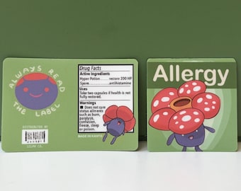 Allergy Label Stickers (Stickers Only) – Travel Case & Pill Organizer Labels