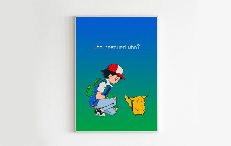 Ash and Pikachu Art Print pokemon - Etsy
