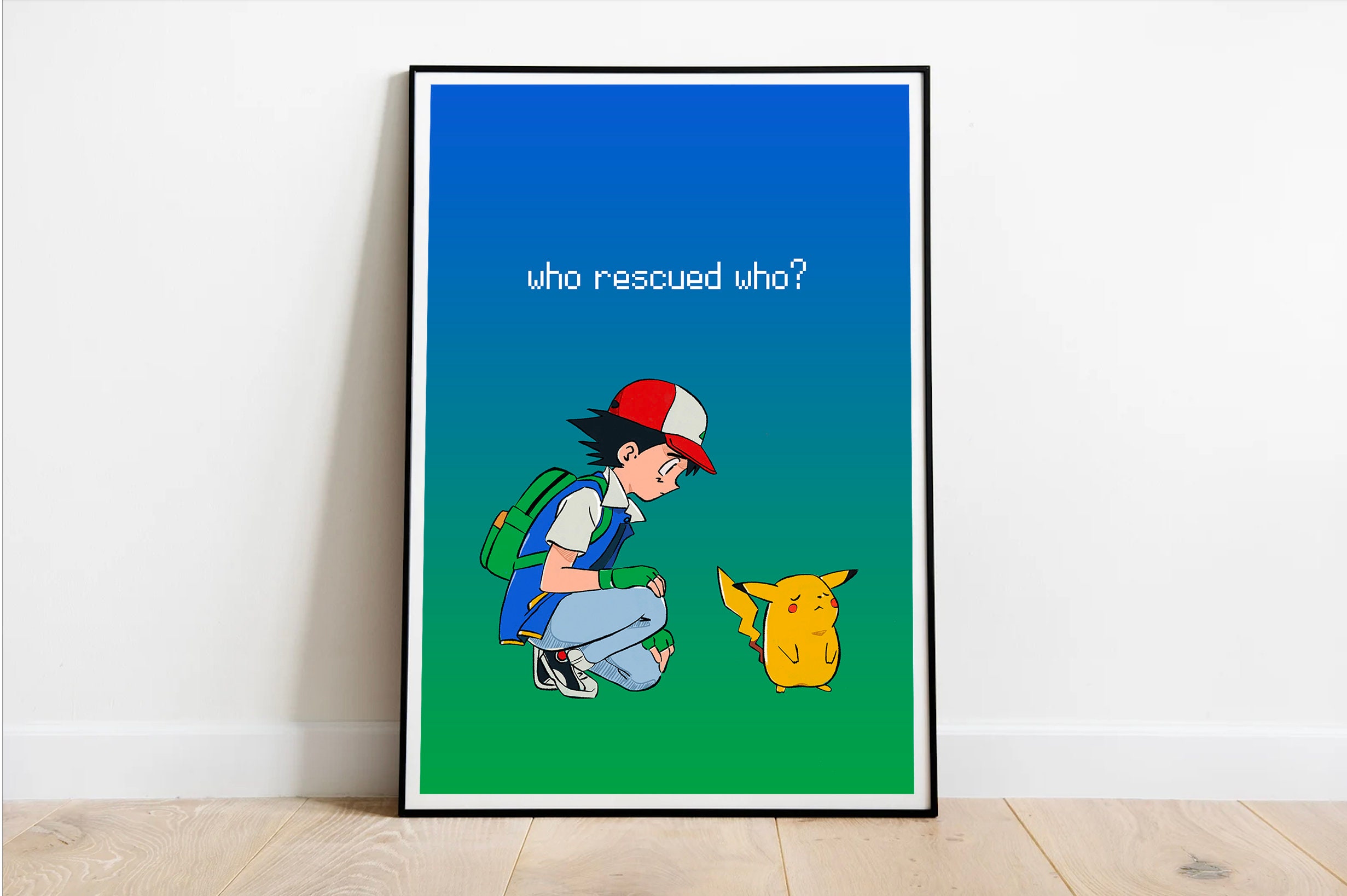 Ash and Pikachu Art Print pokemon - Etsy