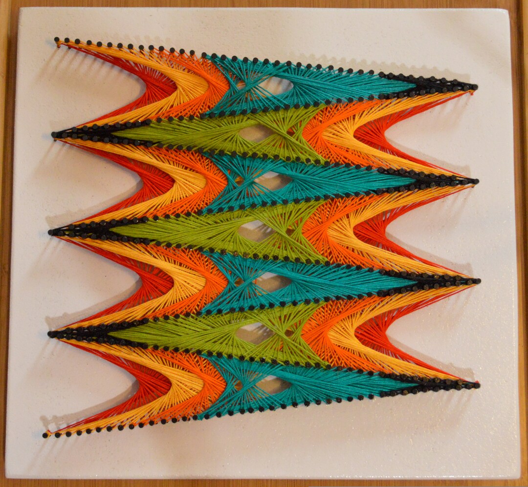 String Art Wall Hanging Colorful Zig Zag Etsy