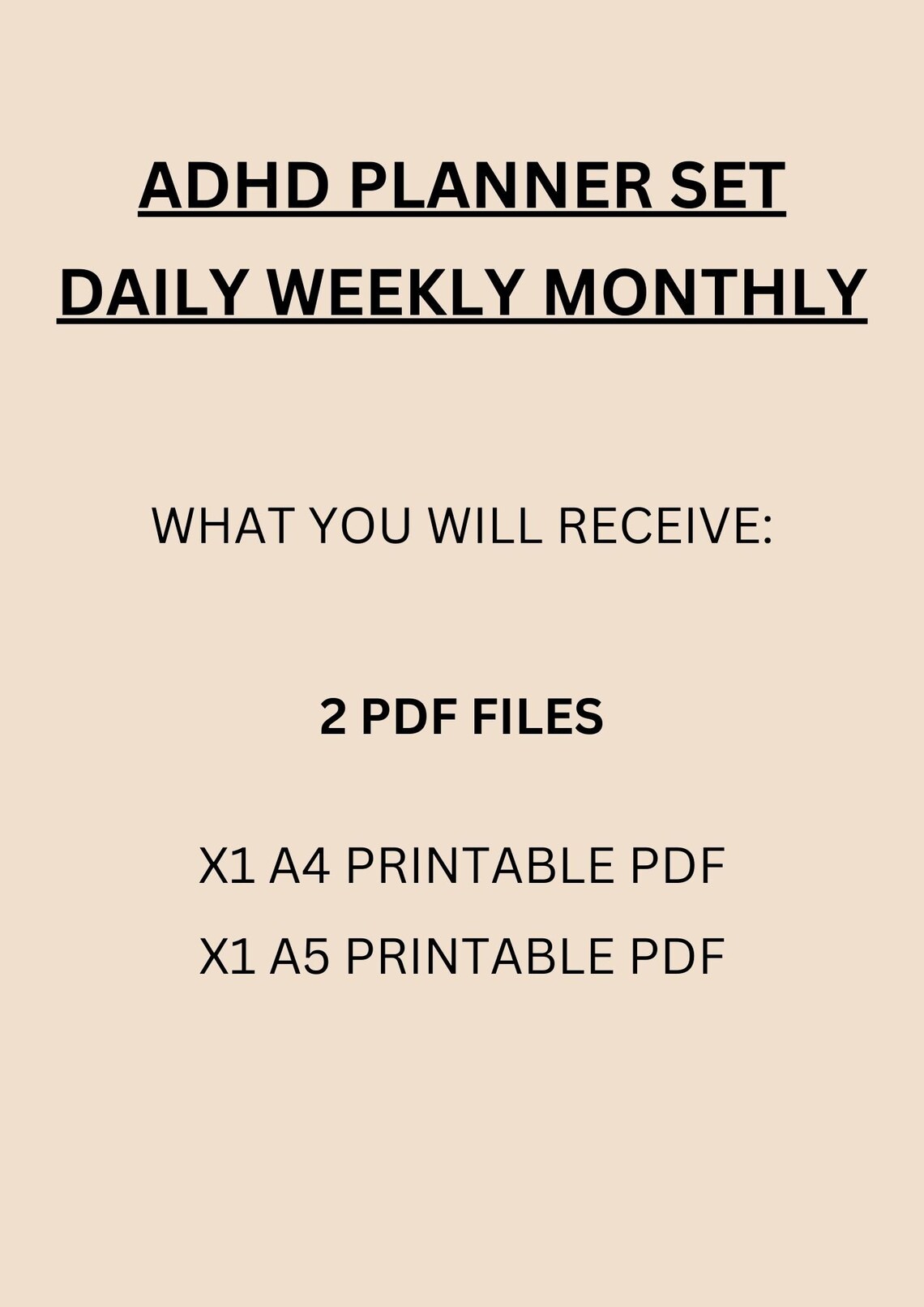 ADHD Planner Printable Set, Daily Planner, Weekly Planner, Monthly ...