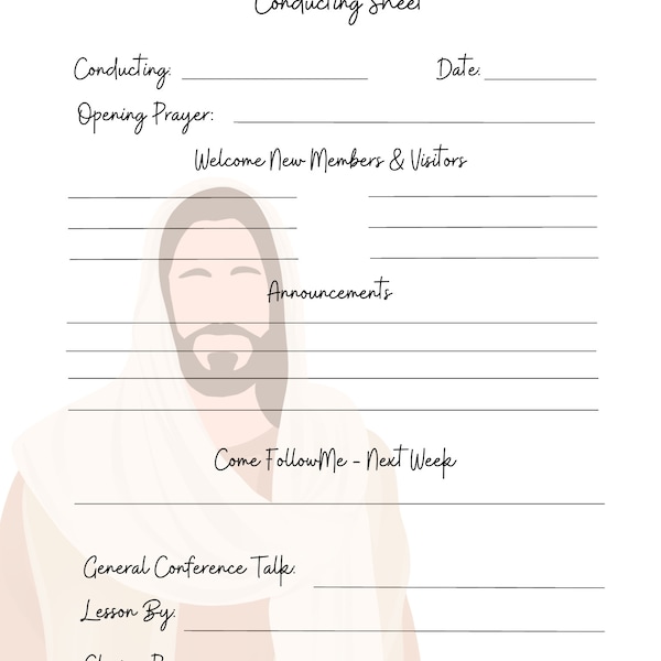 2024 Relief Society Conducting Sheet + Presidency Meeting notes; Church of Jesus Christ of Latter-day Saints