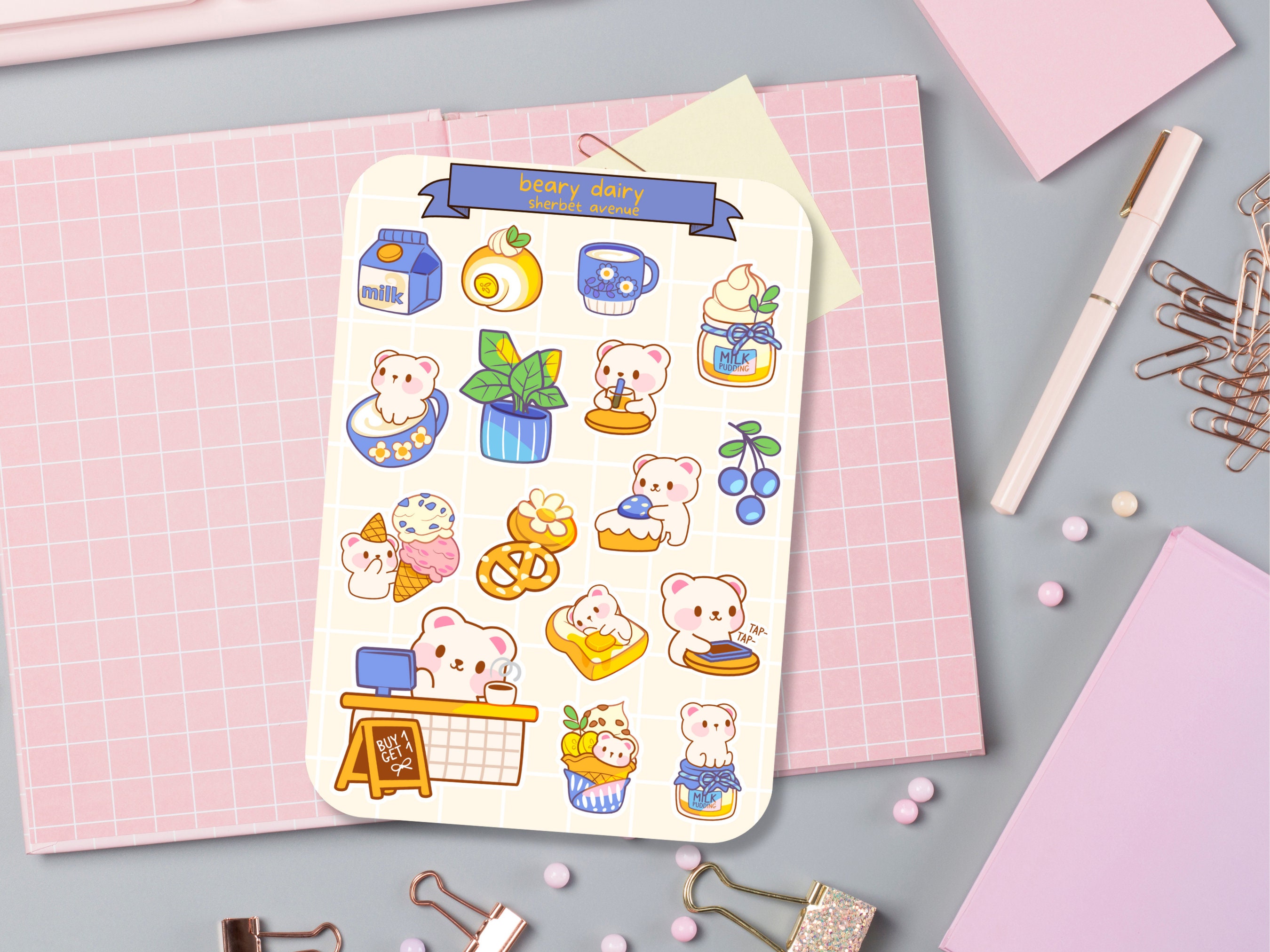 Cute Sticker Sheet - Kawaii Sticker Pack - Mini Flower Stickers ...
