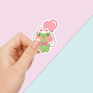 Süßer Food Sticker - Handgemachter Frosch Hase Aufkleber - Kawaii Die Cut Sticker - Bujo Sticker