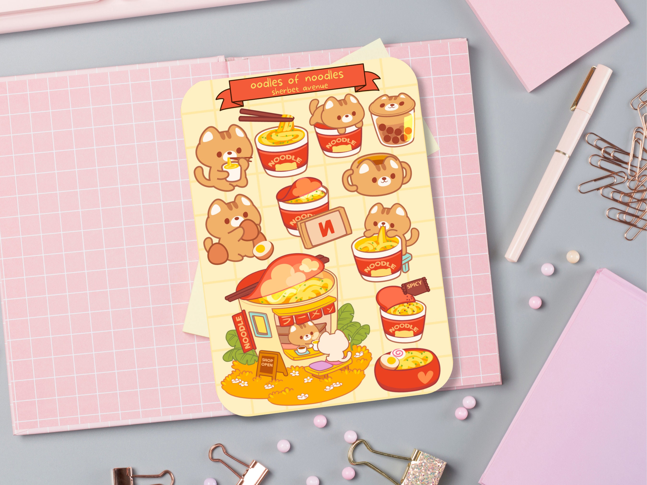 Cute Sticker Sheet - Kawaii Sticker Pack - Mini Food Stickers ...