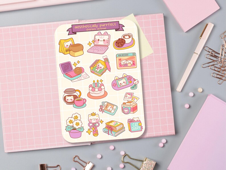 Cute Sticker Sheet - Kawaii Sticker Pack - Mini Food Stickers ...