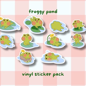Frosch Aufkleber - Kawaii Die Cut Aufkleber - Vinyl Tier Aufkleber