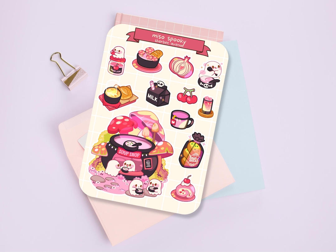 Cute Sticker Sheet - Kawaii Sticker Pack - Mini Food Stickers ...