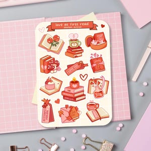 Süßer Aufkleber Bogen - Kawaii Sticker Pack - Mini Essen Aufkleber - Handgezeichneter Herbst Romantik Roman