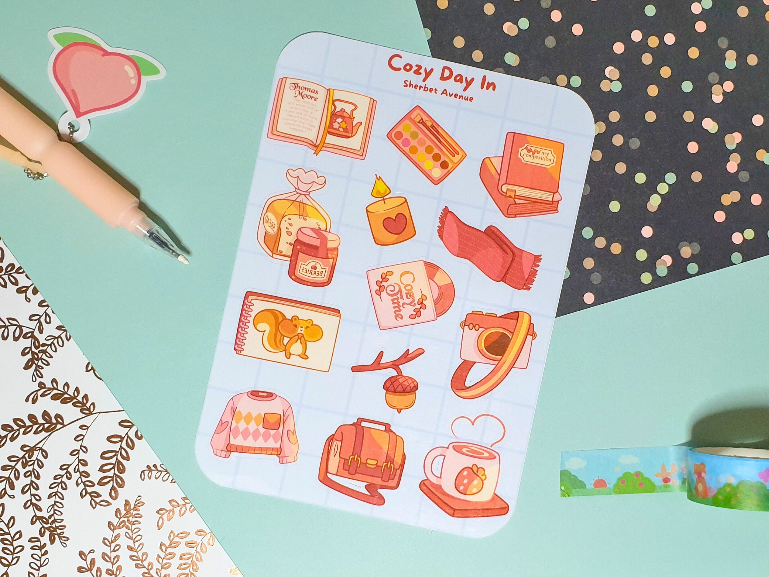 Hygge Vinyl Sticker Sheet - Cute Planner Stickers - Kawaii Kiss Cut ...