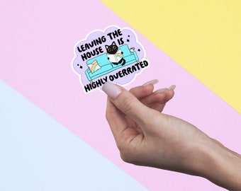Mental Health Sticker - Handmade Cat Decal - Kawaii Die Cut Stickers - Anxiety Stickers
